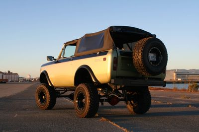 74 Scout three quarters rear left